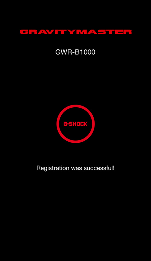 G-SHOCK Connected / Registration was completed.